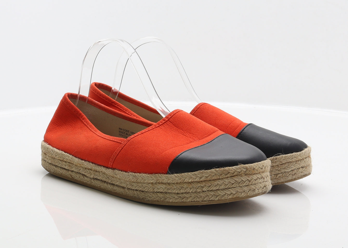 Primark Womens Orange Polyester Espadrille Flat UK 8 41