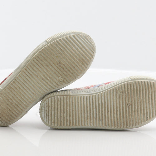 F&F Girls Multicoloured Floral Fabric Slip On Flat UK 9 27