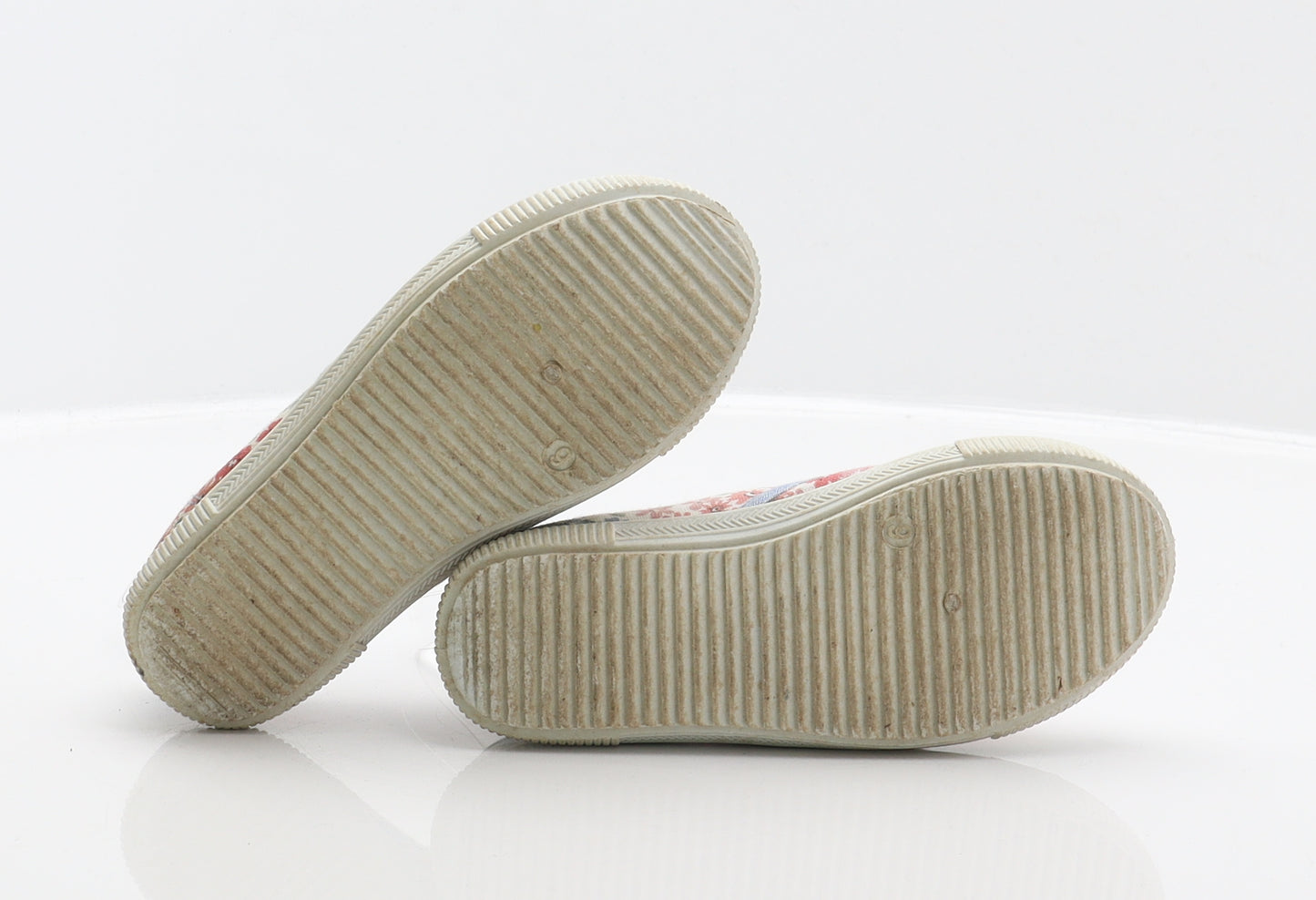 F&F Girls Multicoloured Floral Fabric Slip On Flat UK 9 27