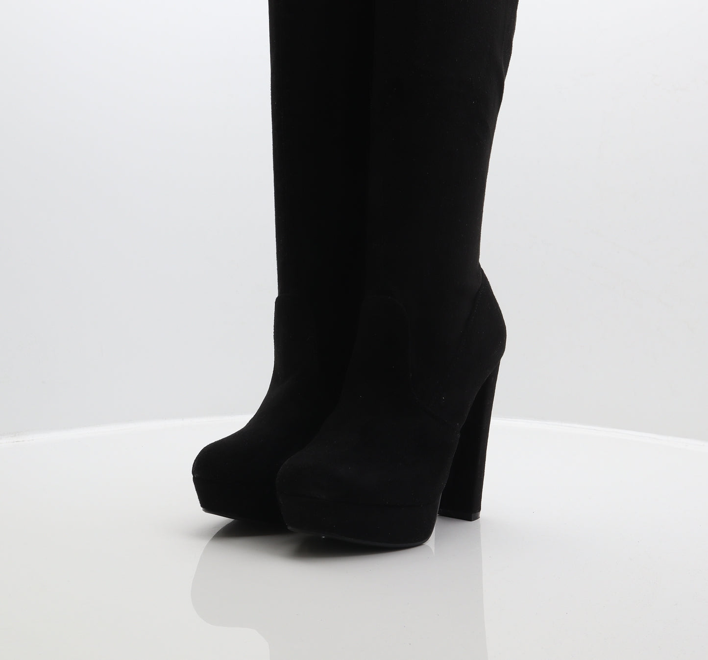No Doubt Womens Black Polyester Slip On Boot UK 6