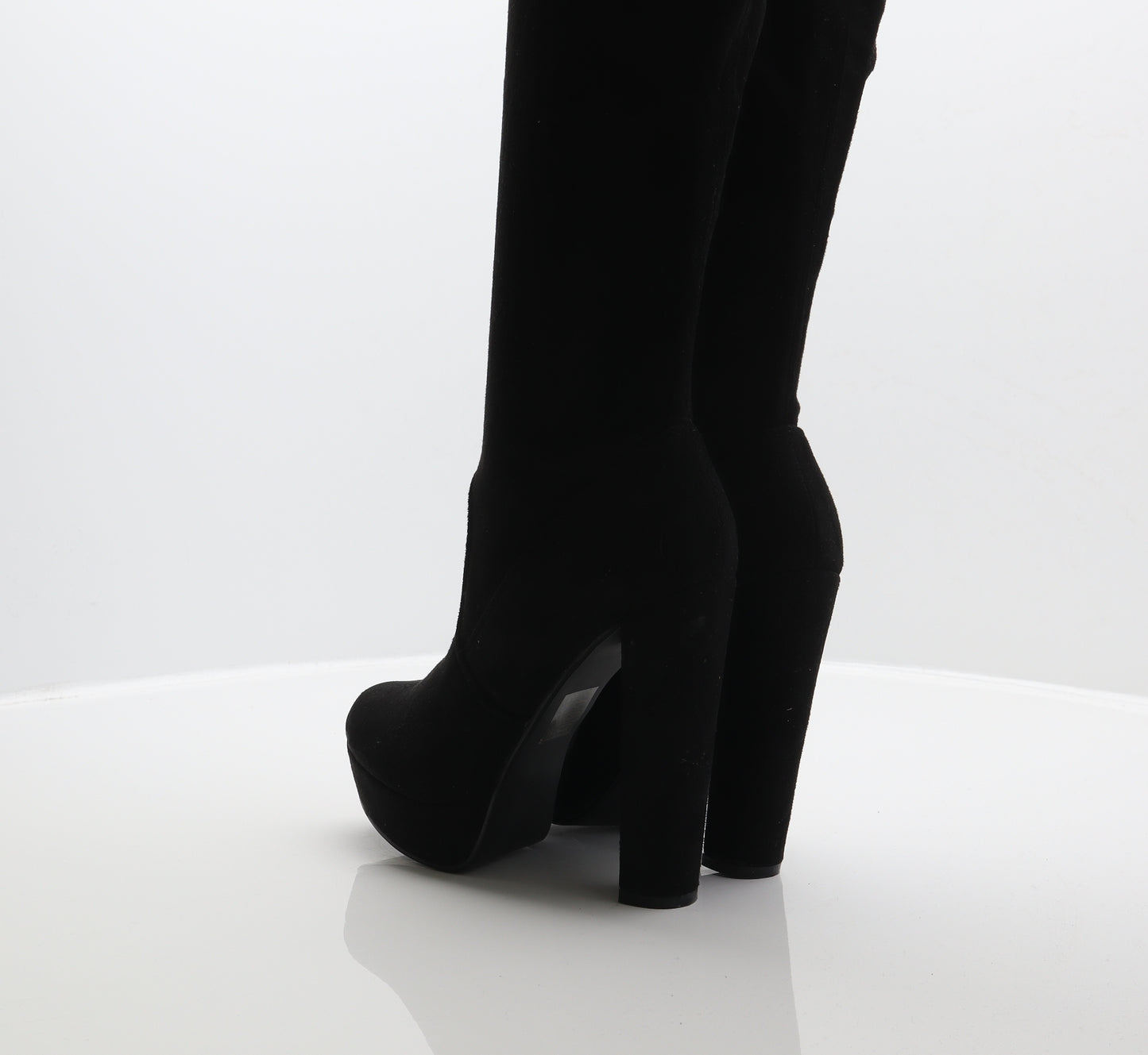 No Doubt Womens Black Polyester Slip On Boot UK 6