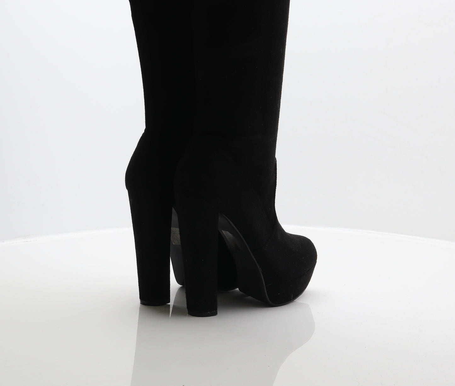 No Doubt Womens Black Polyester Slip On Boot UK 6