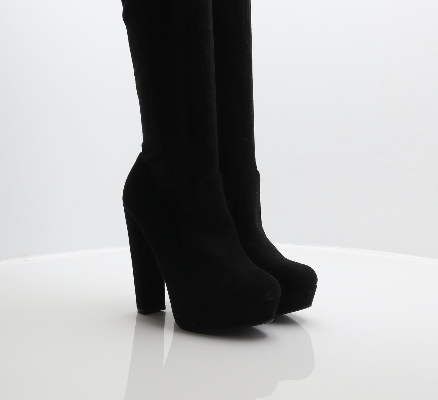 No Doubt Womens Black Polyester Slip On Boot UK 6
