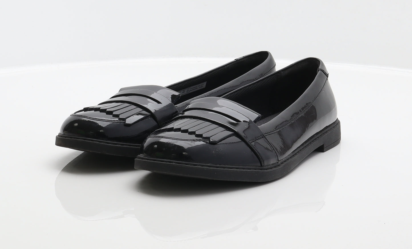 Clarks Womens Black Patent Leather Loafer Flat UK 6 39.5