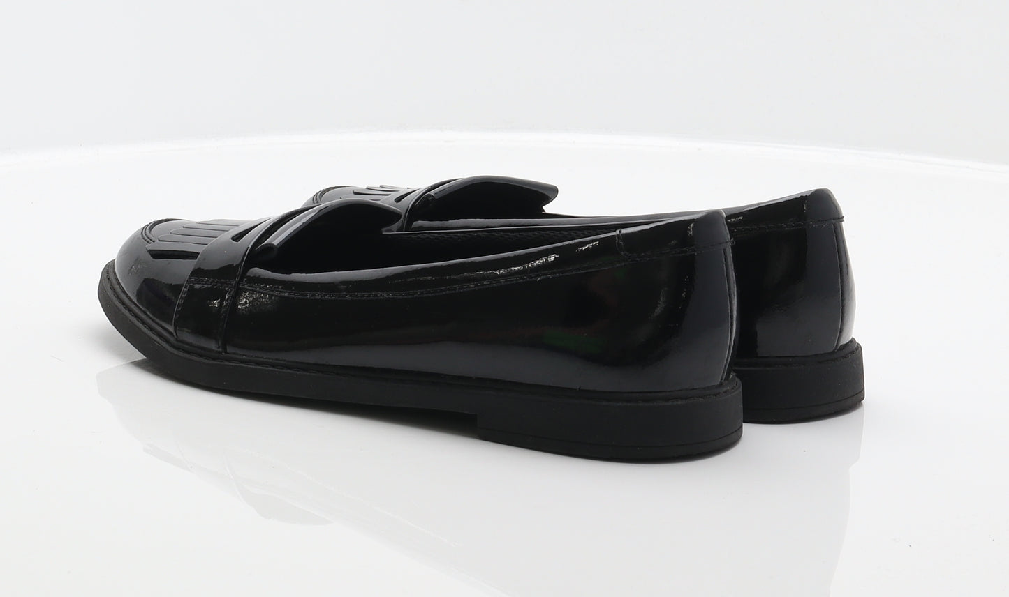 Clarks Womens Black Patent Leather Loafer Flat UK 6 39.5