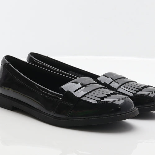 Clarks Womens Black Patent Leather Loafer Flat UK 6 39.5