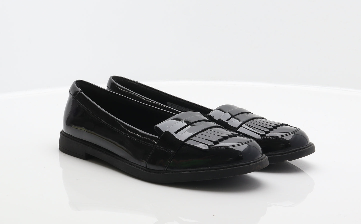 Clarks Womens Black Patent Leather Loafer Flat UK 6 39.5