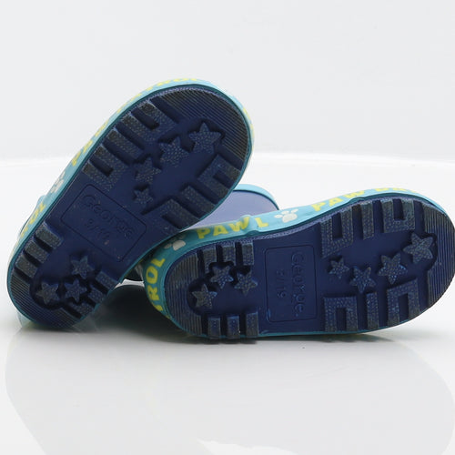 George Boys Blue Synthetic Wellies Boot UK 3 19 - Paw Patrol