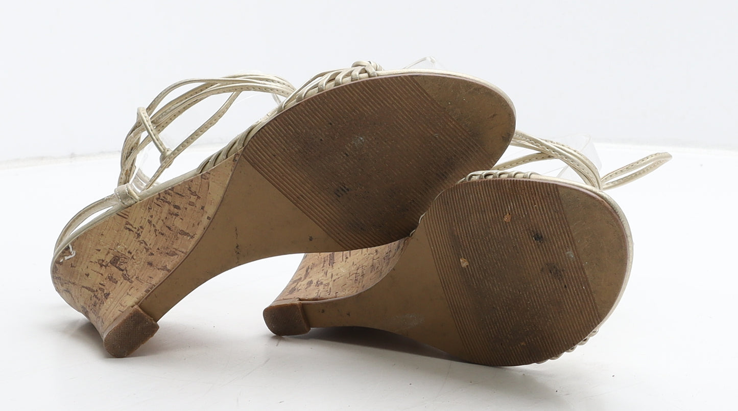 New Look Womens Beige Synthetic Slingback Heel UK 4 37