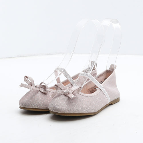 F&F Girls Pink Synthetic Ballet Flat UK 8 26