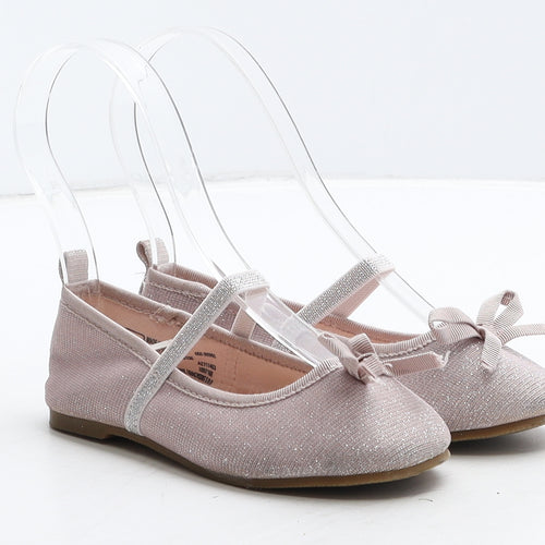 F&F Girls Pink Synthetic Ballet Flat UK 8 26
