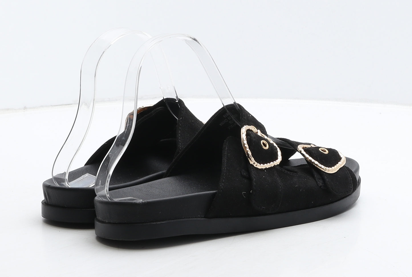 Miss Selfridge Womens Black Leather Slider Flat UK 3 36