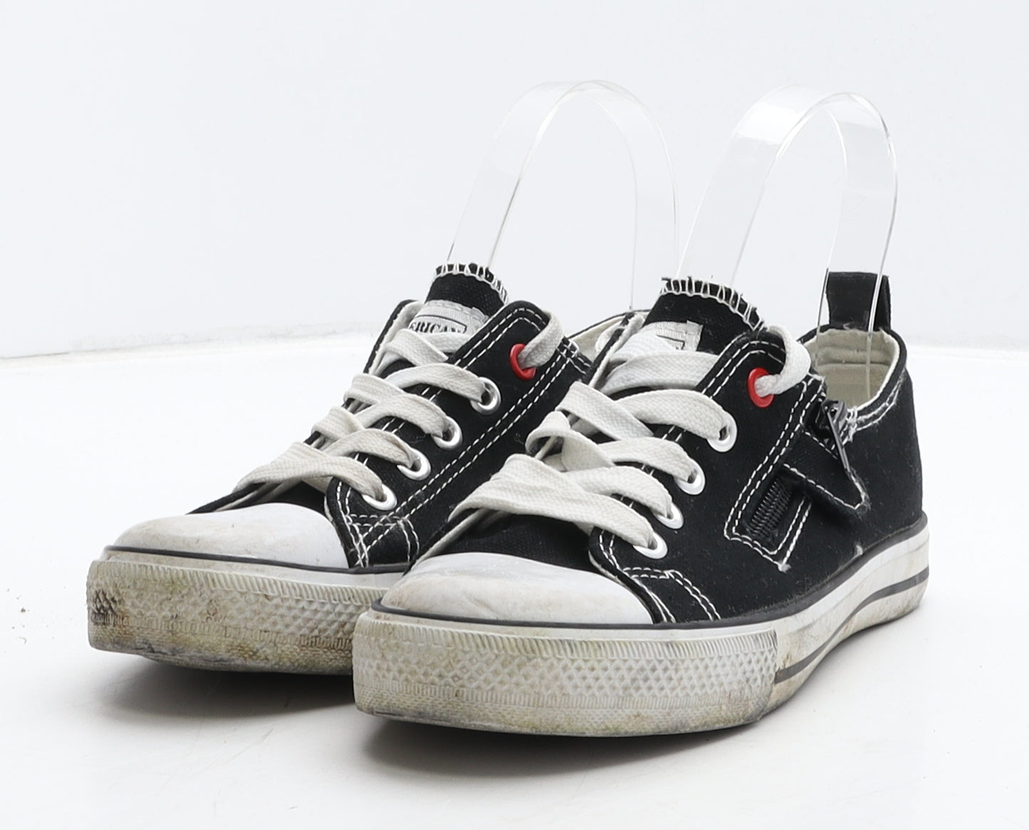 American club Boys Black Fabric Trainer UK 2 34