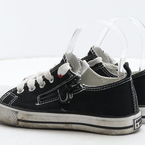 American club Boys Black Fabric Trainer UK 2 34