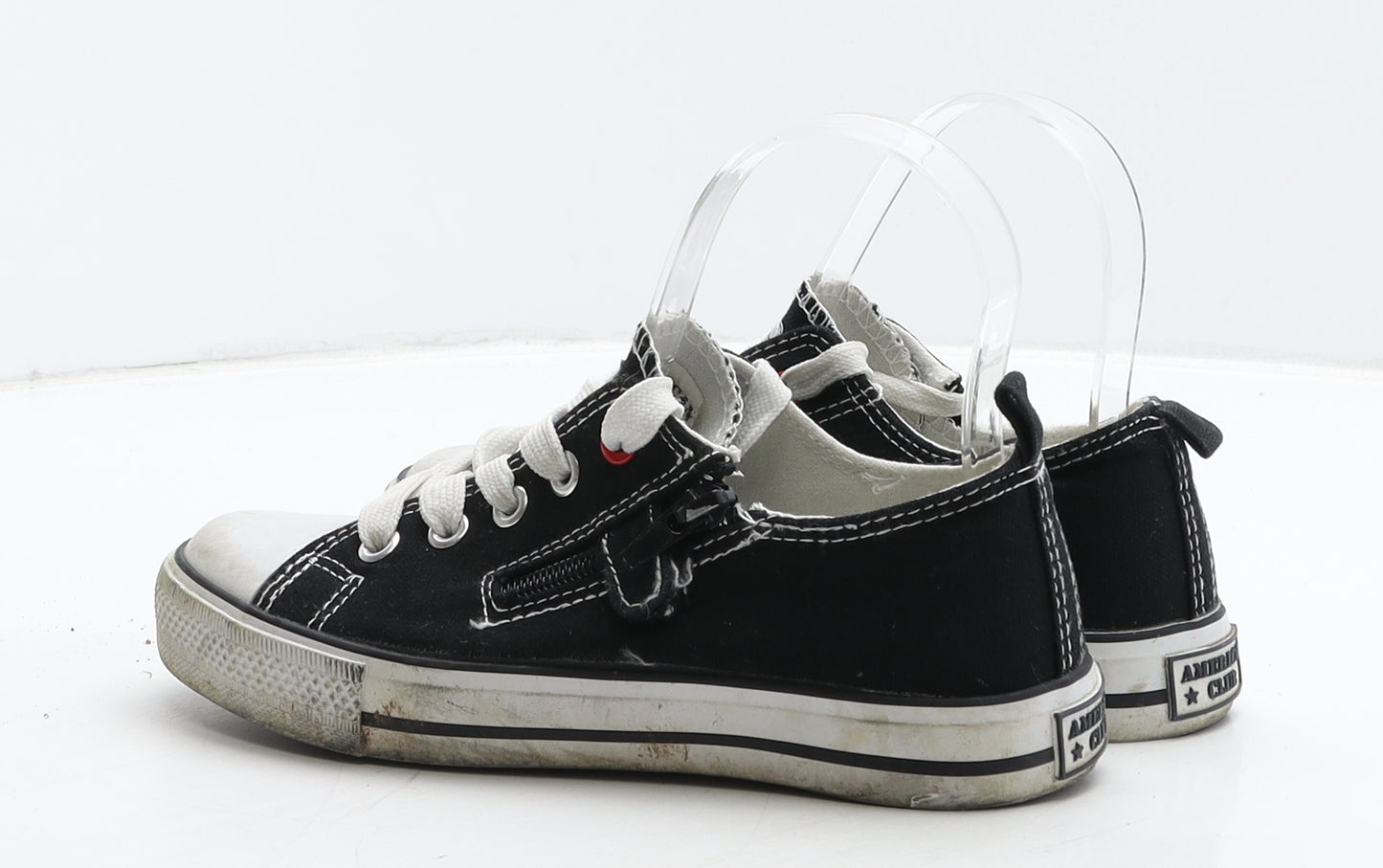 American club Boys Black Fabric Trainer UK 2 34