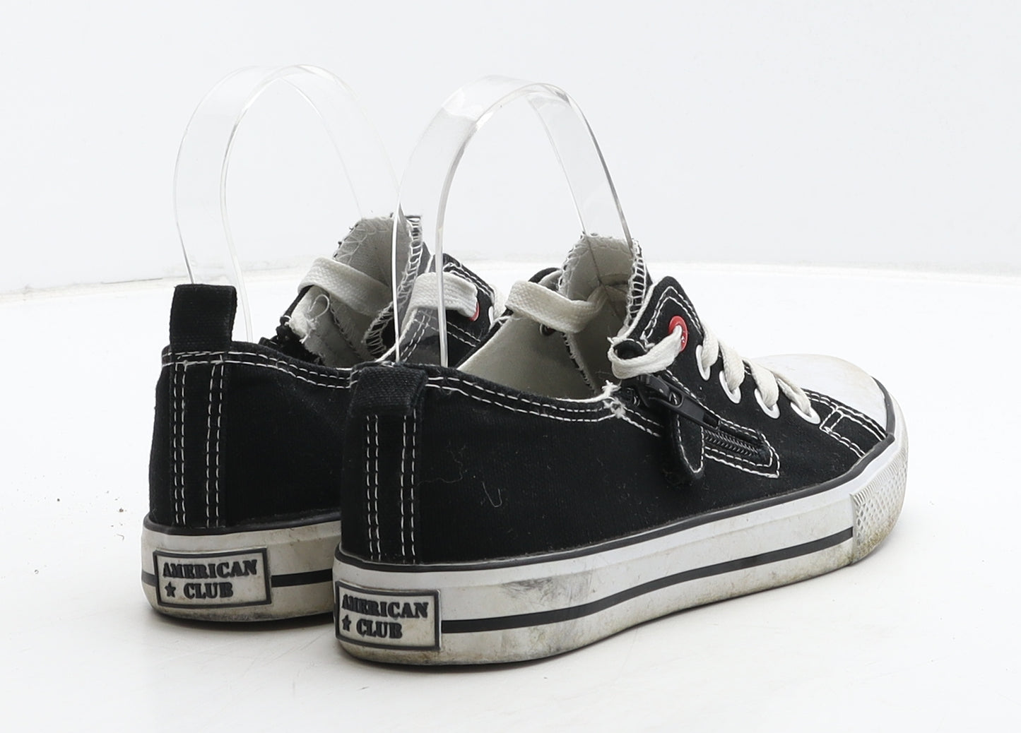 American club Boys Black Fabric Trainer UK 2 34