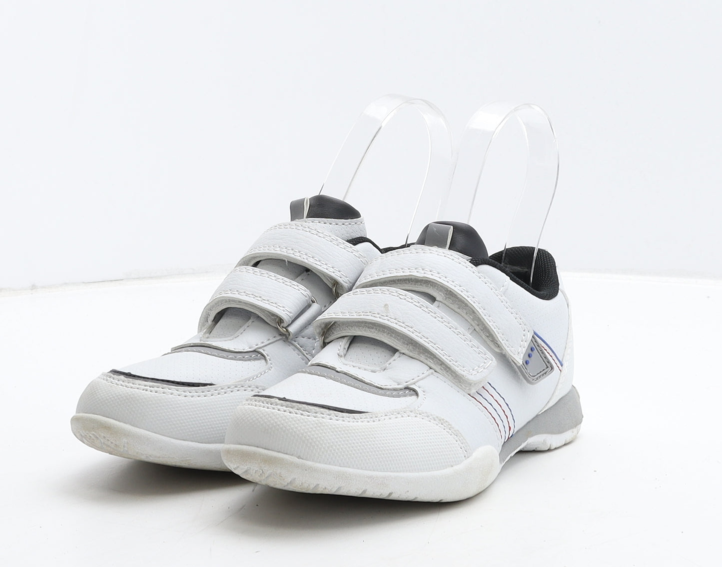 F&F Boys White Striped Leather Trainer UK 13 32
