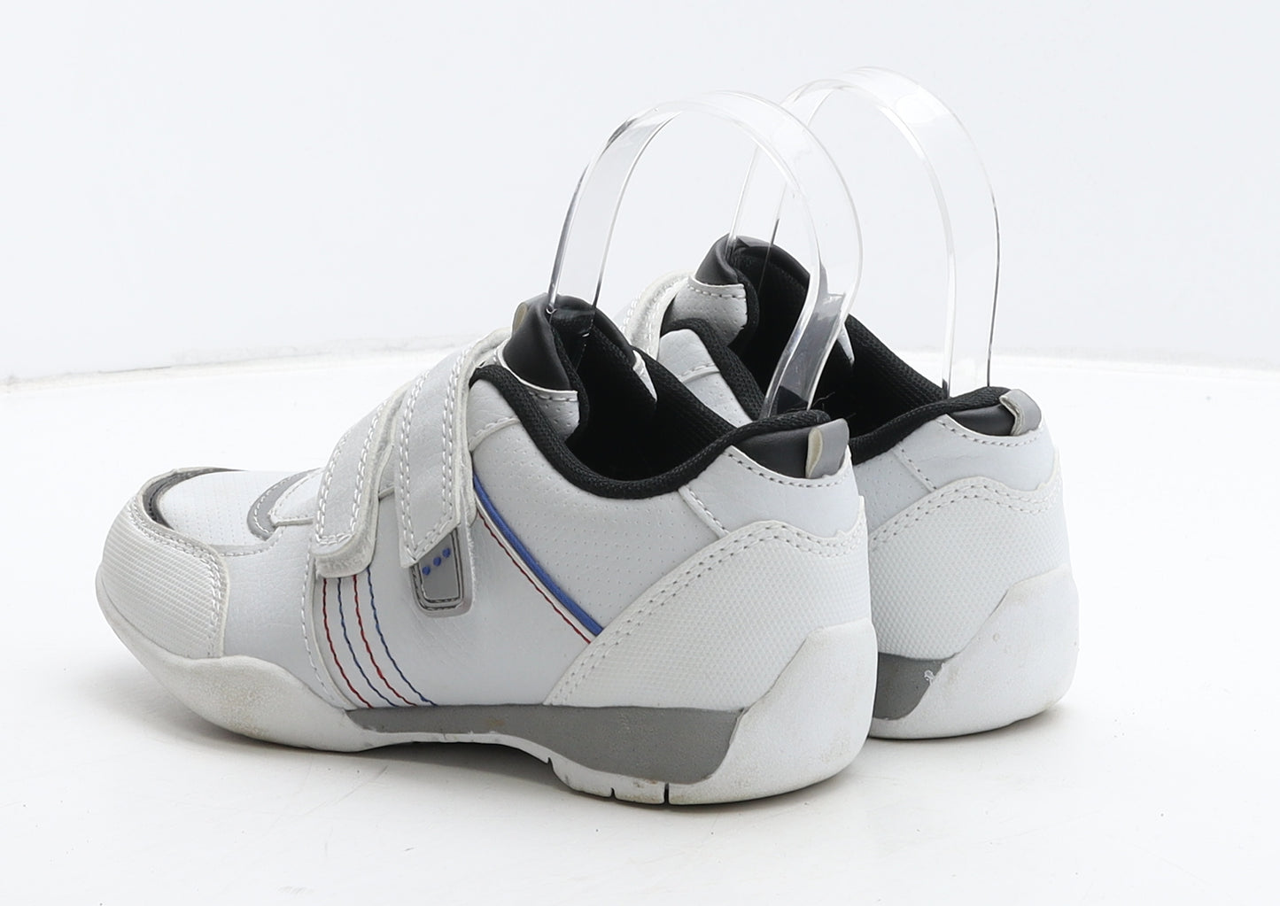 F&F Boys White Striped Leather Trainer UK 13 32