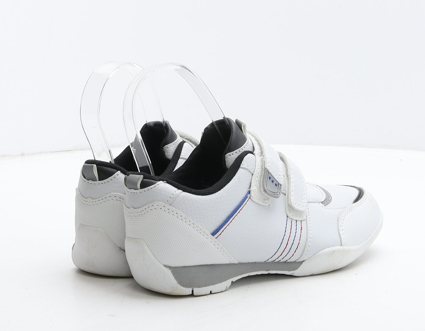 F&F Boys White Striped Leather Trainer UK 13 32