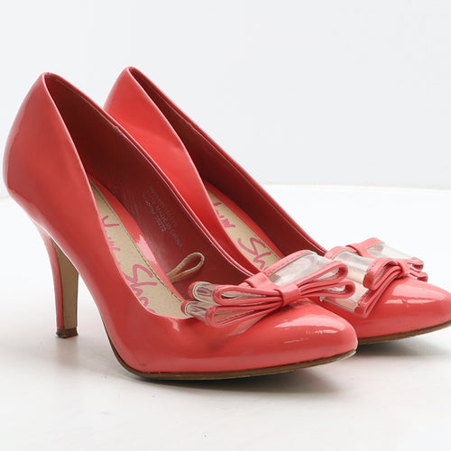 George Womens Pink Vinyl Court Heel UK 5 38
