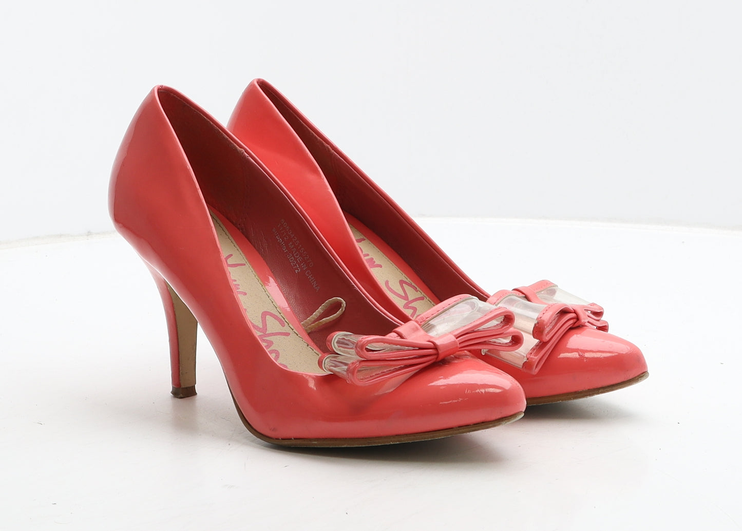 George Womens Pink Vinyl Court Heel UK 5 38