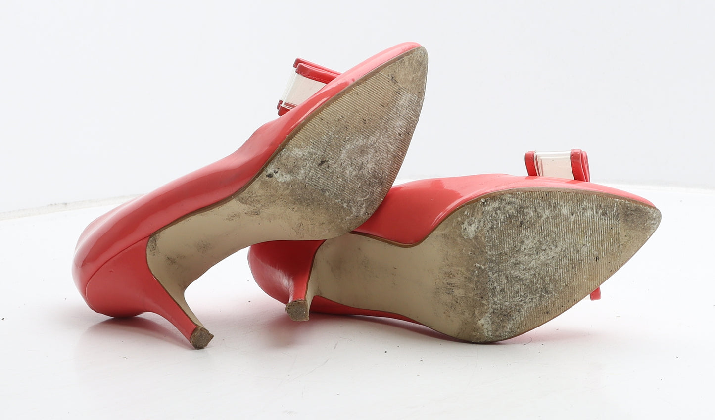 George Womens Pink Vinyl Court Heel UK 5 38