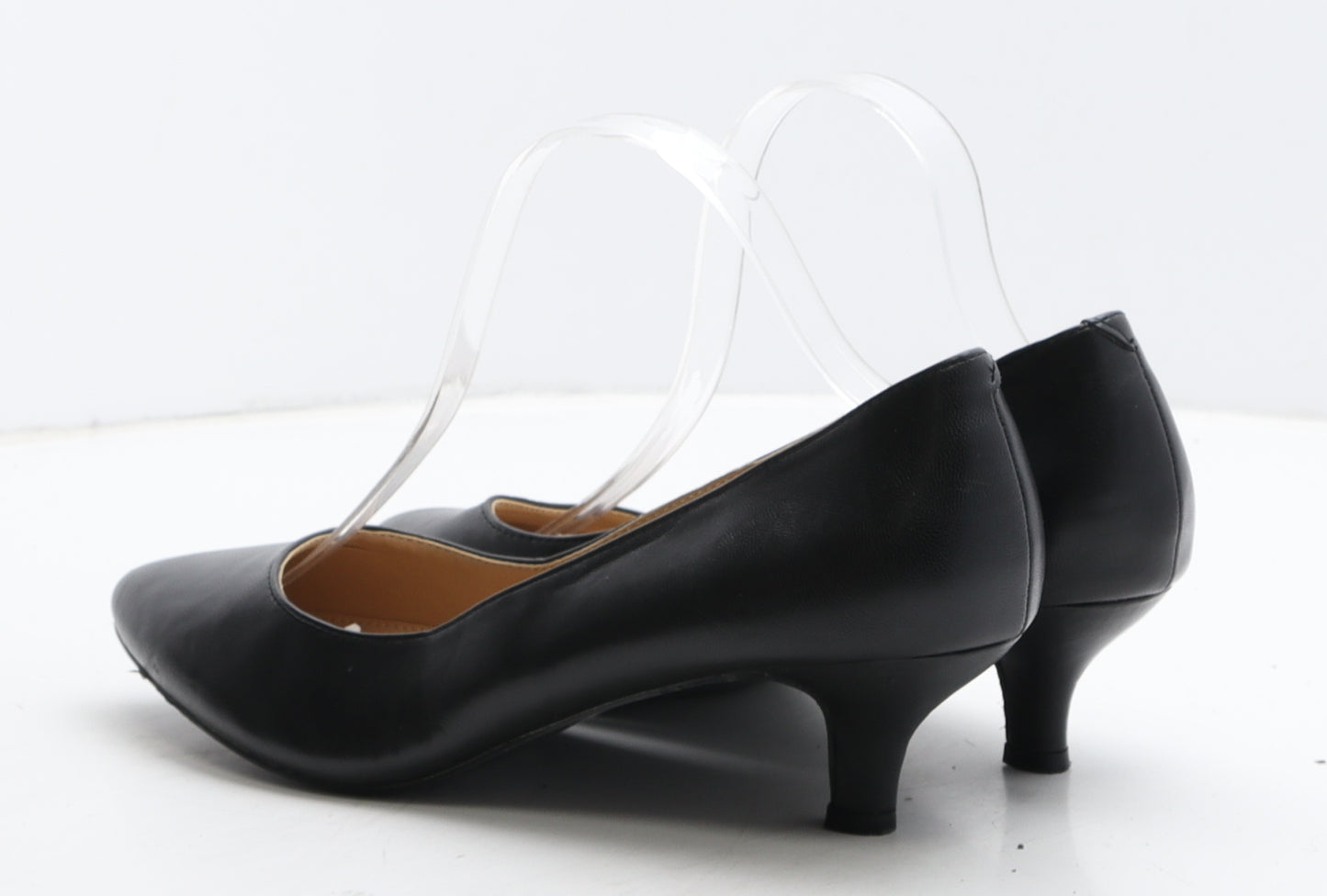 Profile Womens Black Leather Court Heel UK 7
