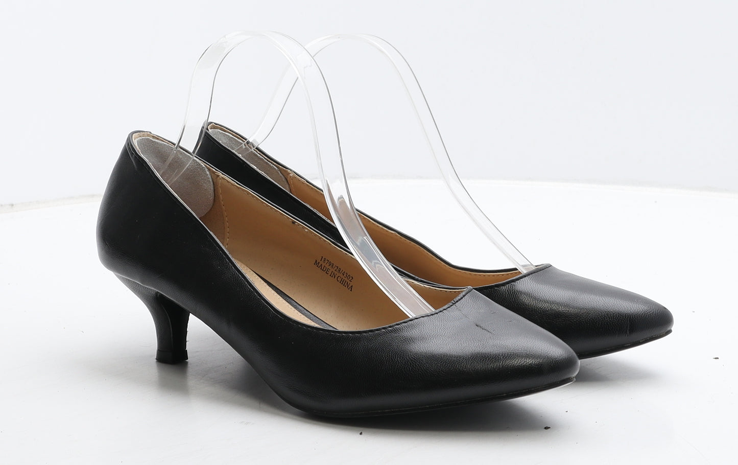 Profile Womens Black Leather Court Heel UK 7