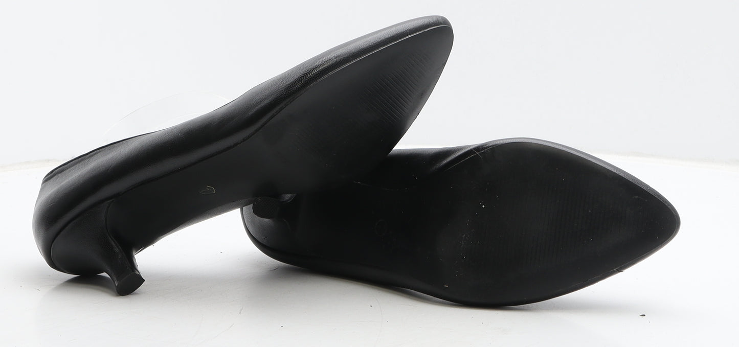 Profile Womens Black Leather Court Heel UK 7