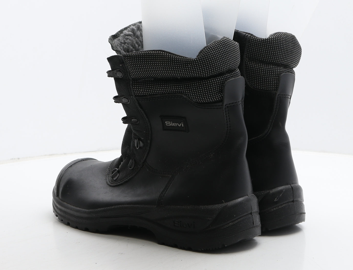 Sievi Mens Black Leather Combat Boot UK 8 42 - Work Wear