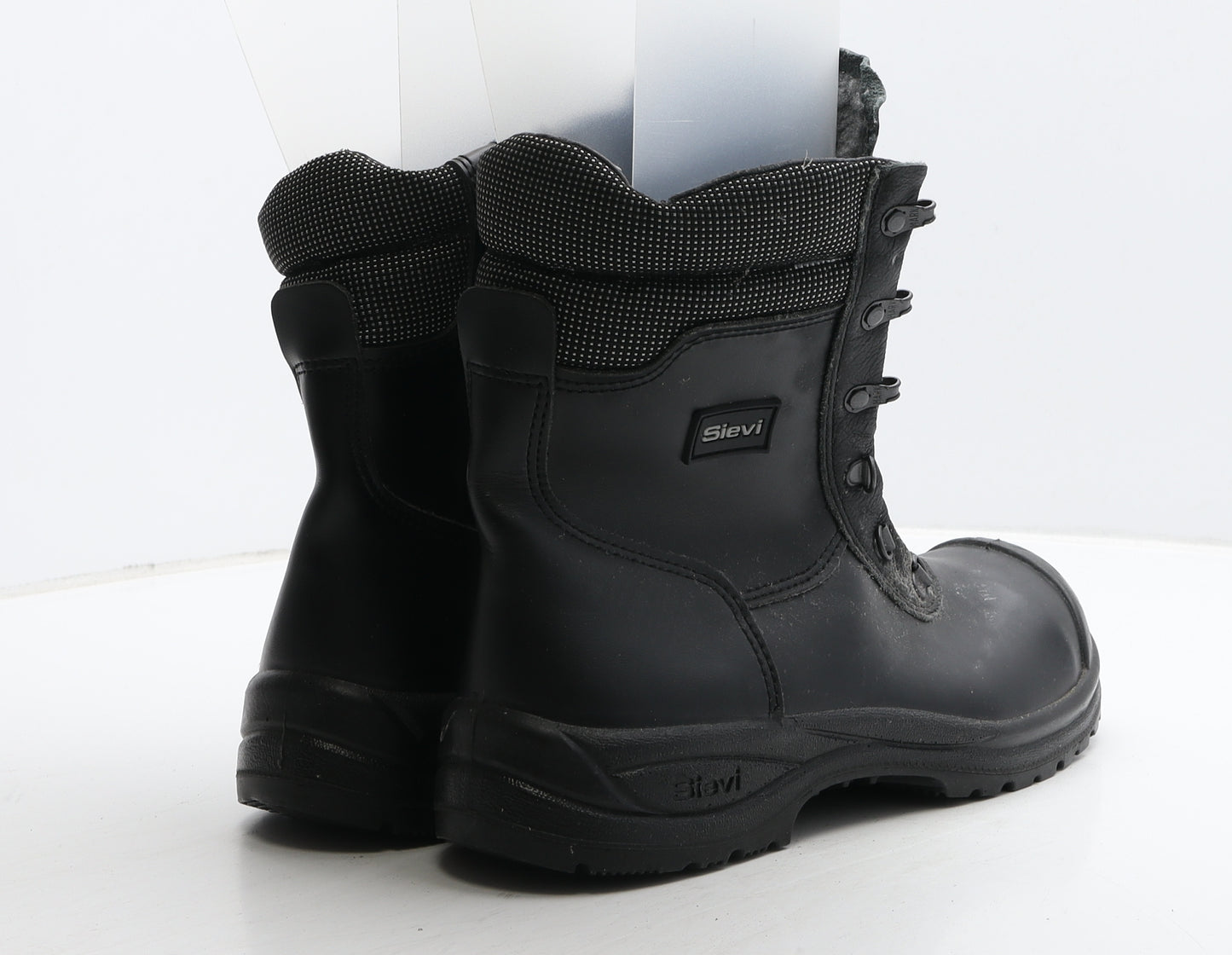 Sievi Mens Black Leather Combat Boot UK 8 42 - Work Wear
