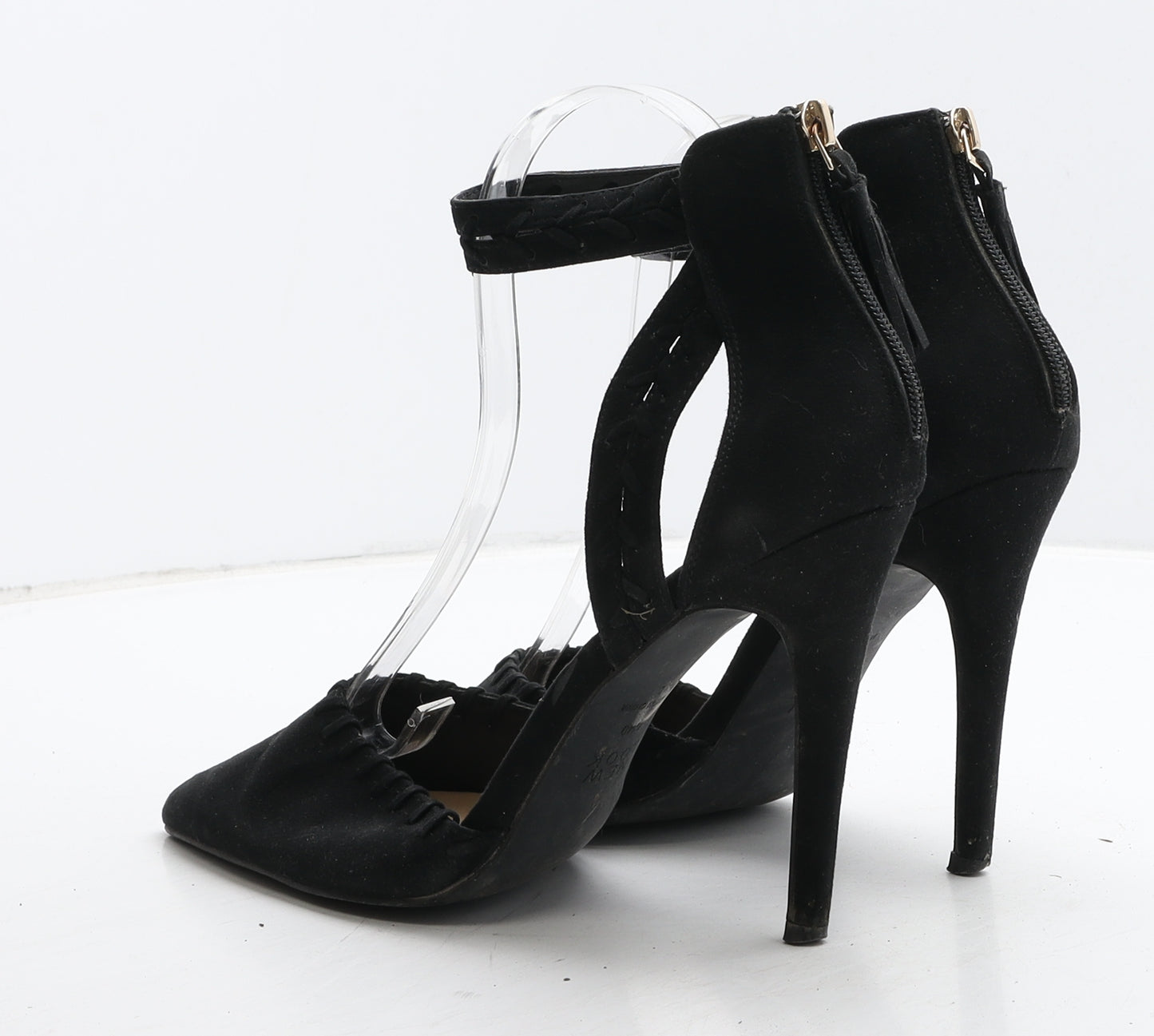 New Look Womens Black Suede Strappy Heel UK 7 40
