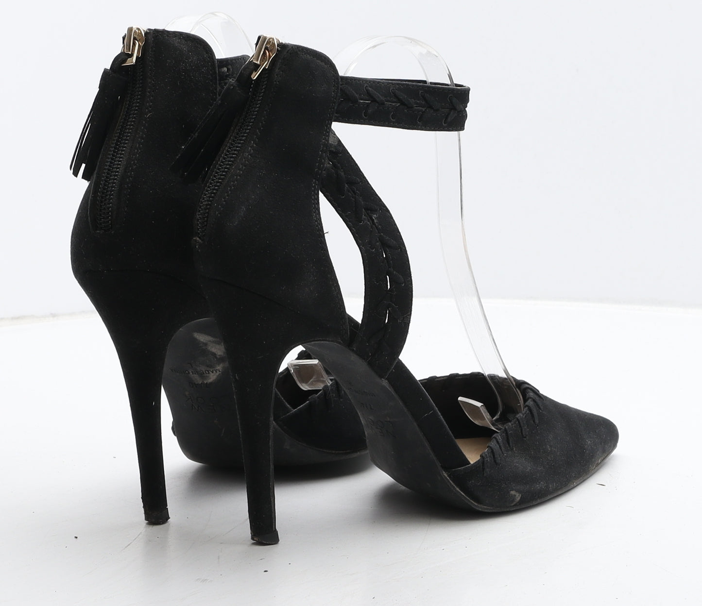 New Look Womens Black Suede Strappy Heel UK 7 40
