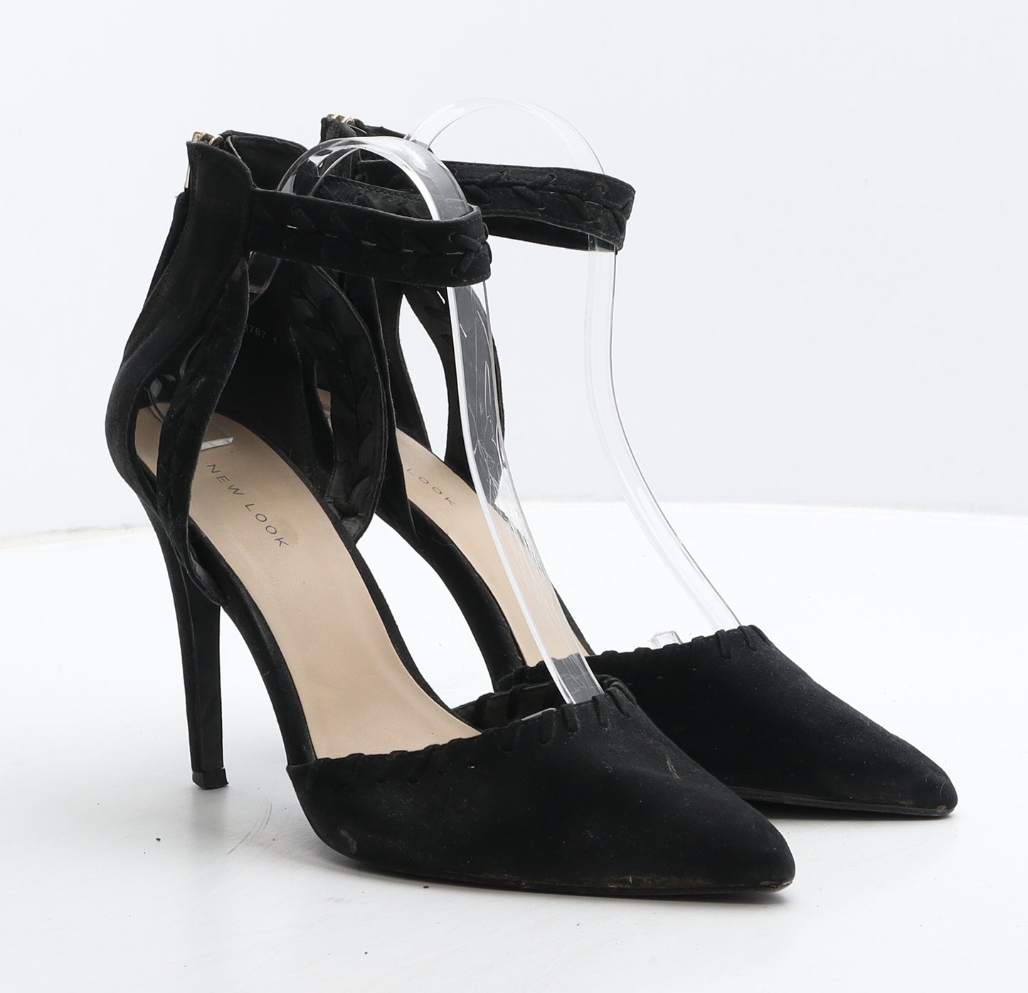 New Look Womens Black Suede Strappy Heel UK 7 40