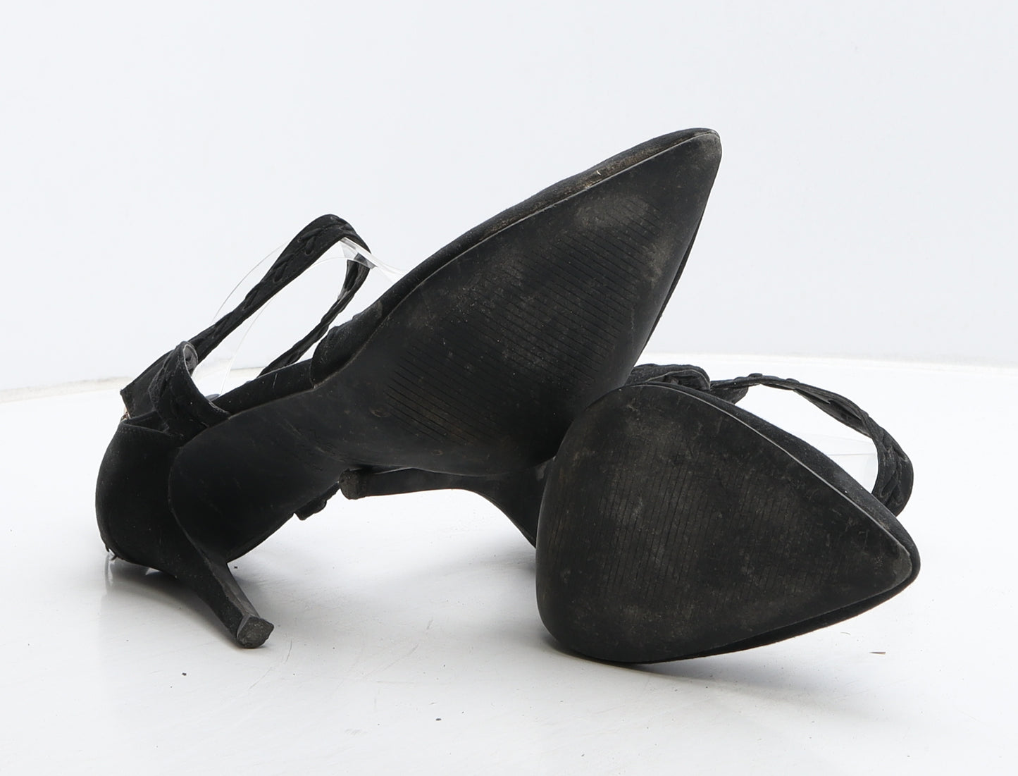 New Look Womens Black Suede Strappy Heel UK 7 40