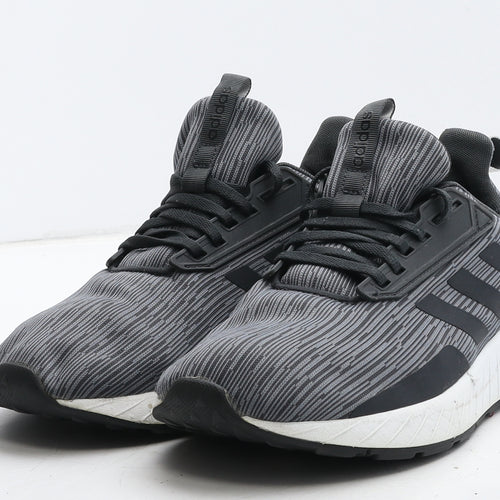 adidas Mens Grey Striped Fabric Trainer UK 8 42 - Foamcloud
