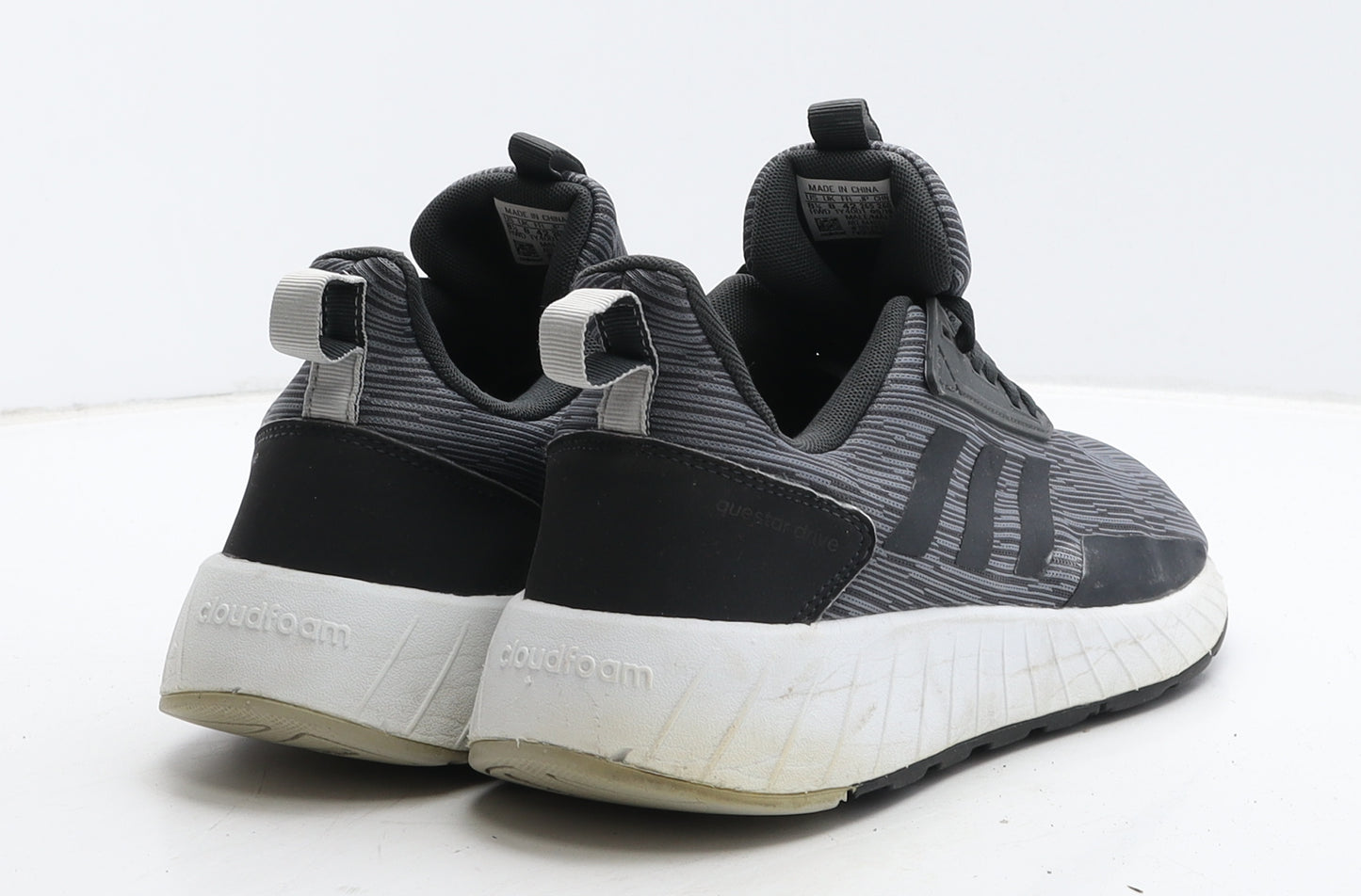 adidas Mens Grey Striped Fabric Trainer UK 8 42 - Foamcloud
