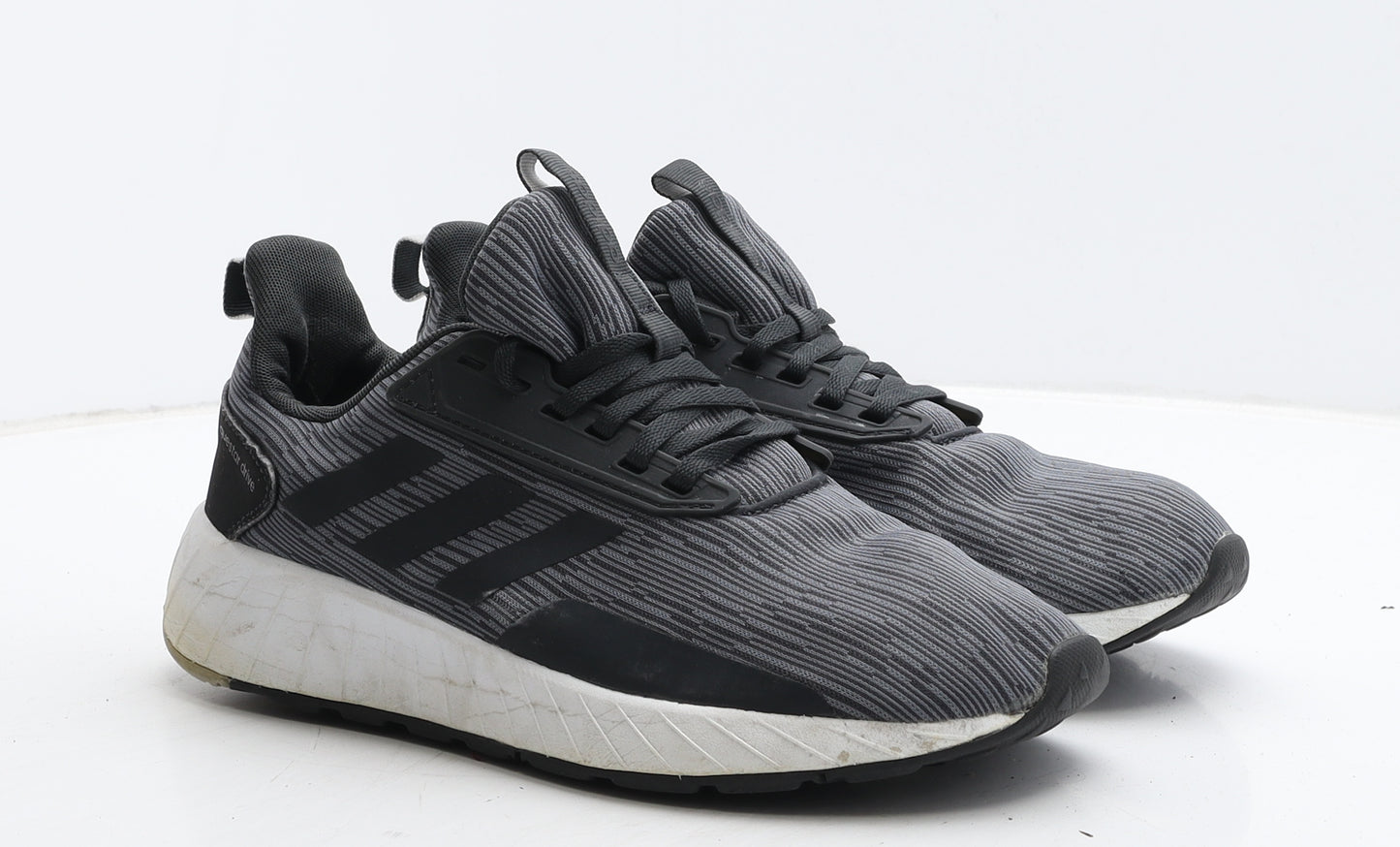 adidas Mens Grey Striped Fabric Trainer UK 8 42 - Foamcloud