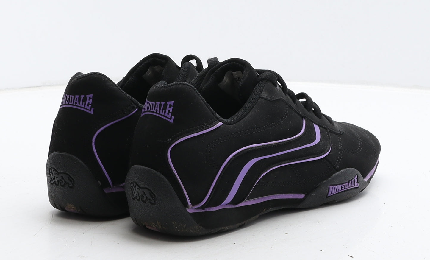 Lonsdale Womens Black Striped Leather Trainer UK 4 37