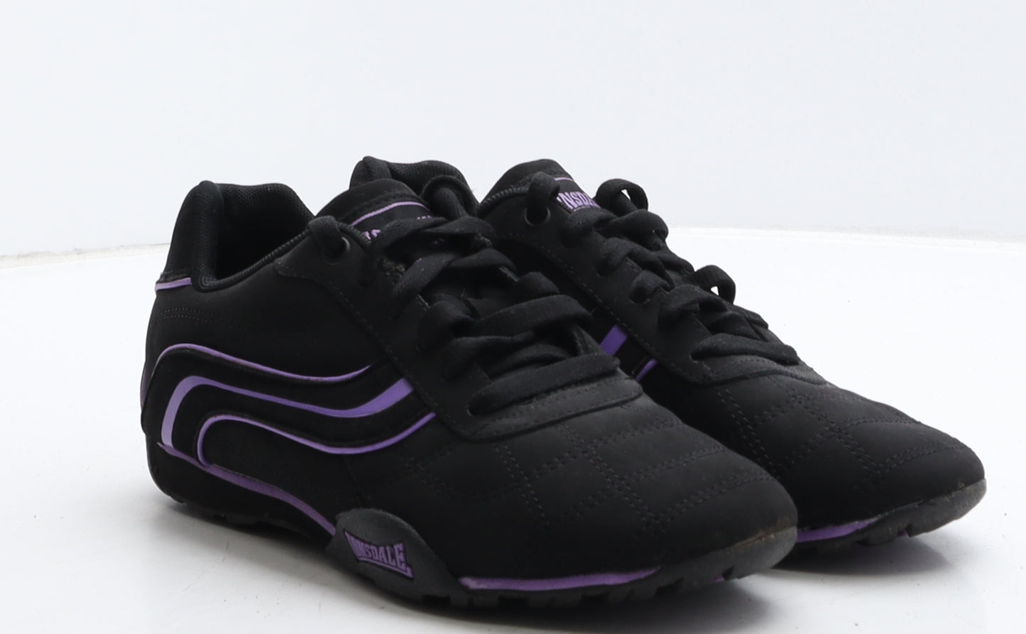Lonsdale Womens Black Striped Leather Trainer UK 4 37