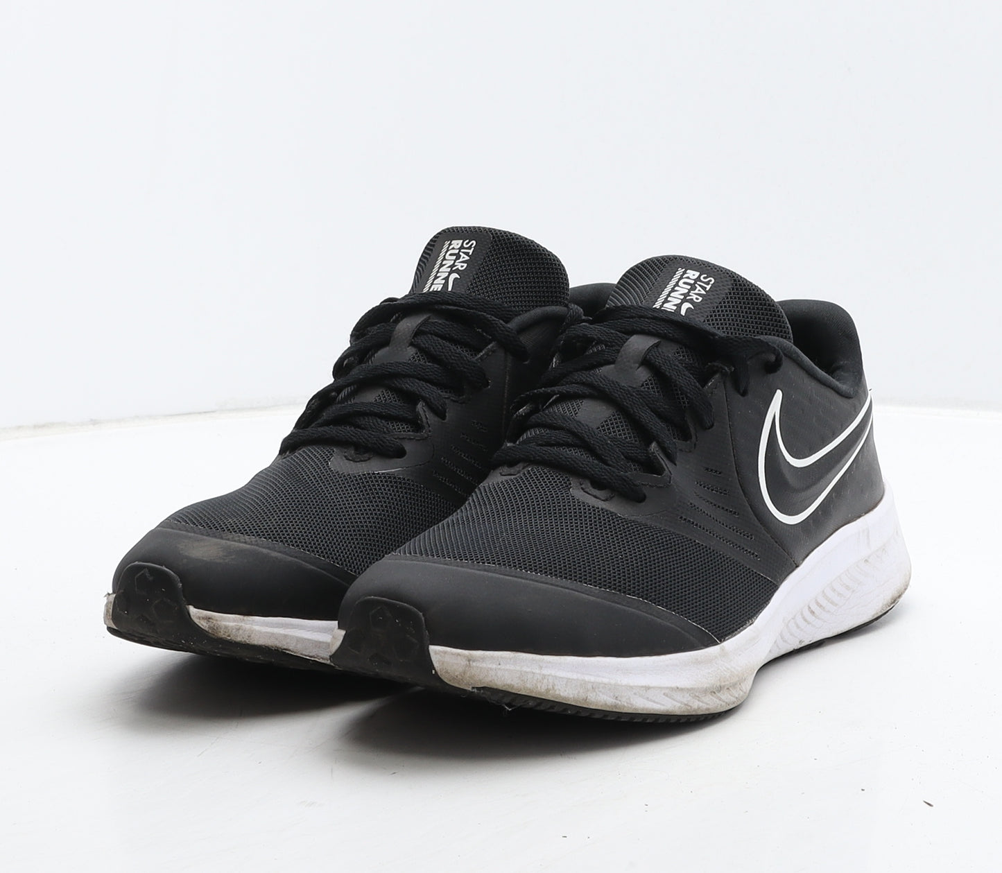 Nike Boys Black Geometric Fabric Trainer UK 5.5 38.5