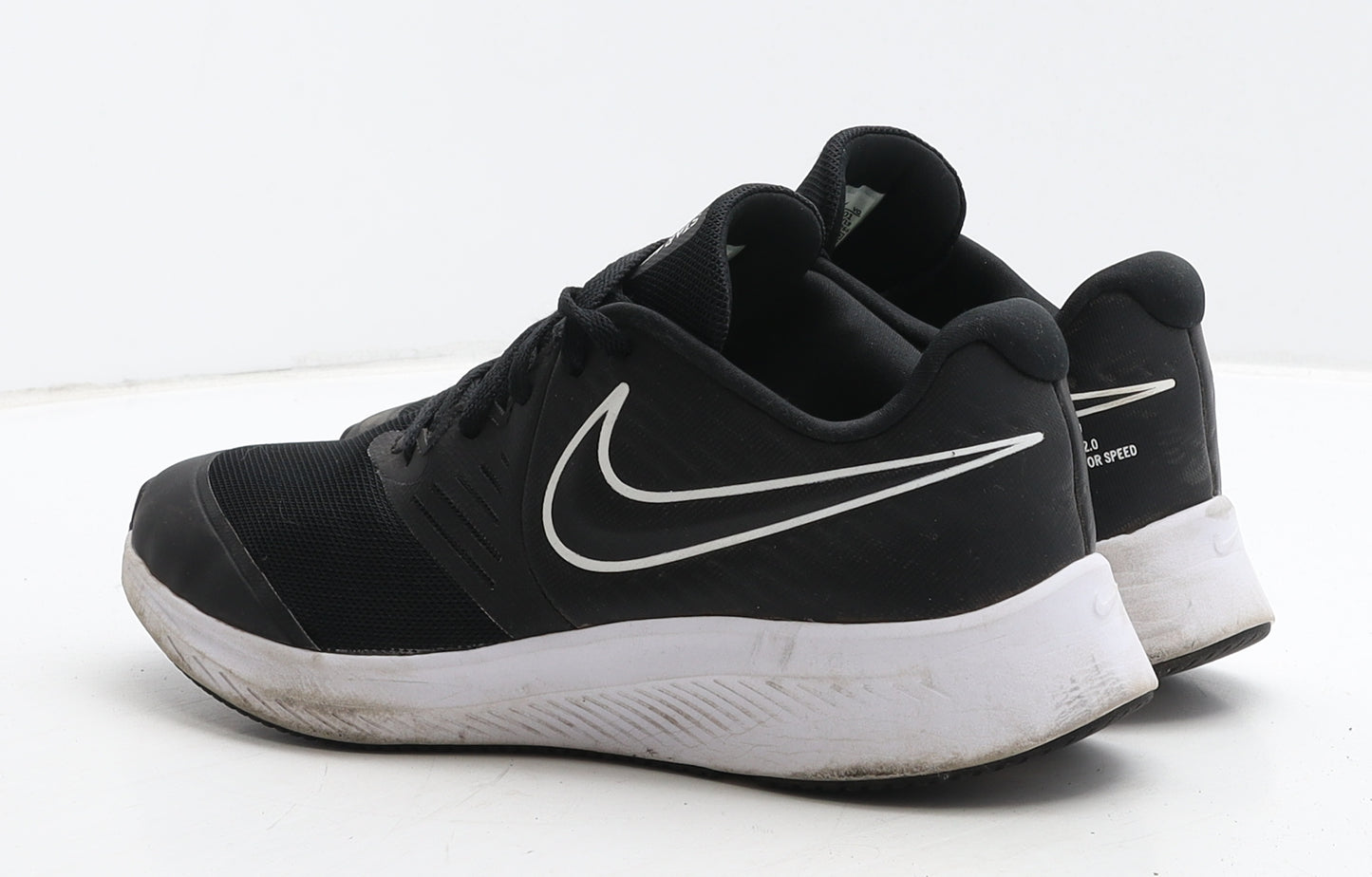 Nike Boys Black Geometric Fabric Trainer UK 5.5 38.5