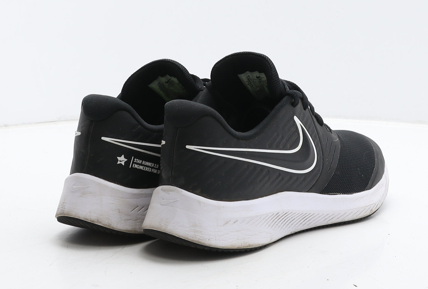 Nike Boys Black Geometric Fabric Trainer UK 5.5 38.5