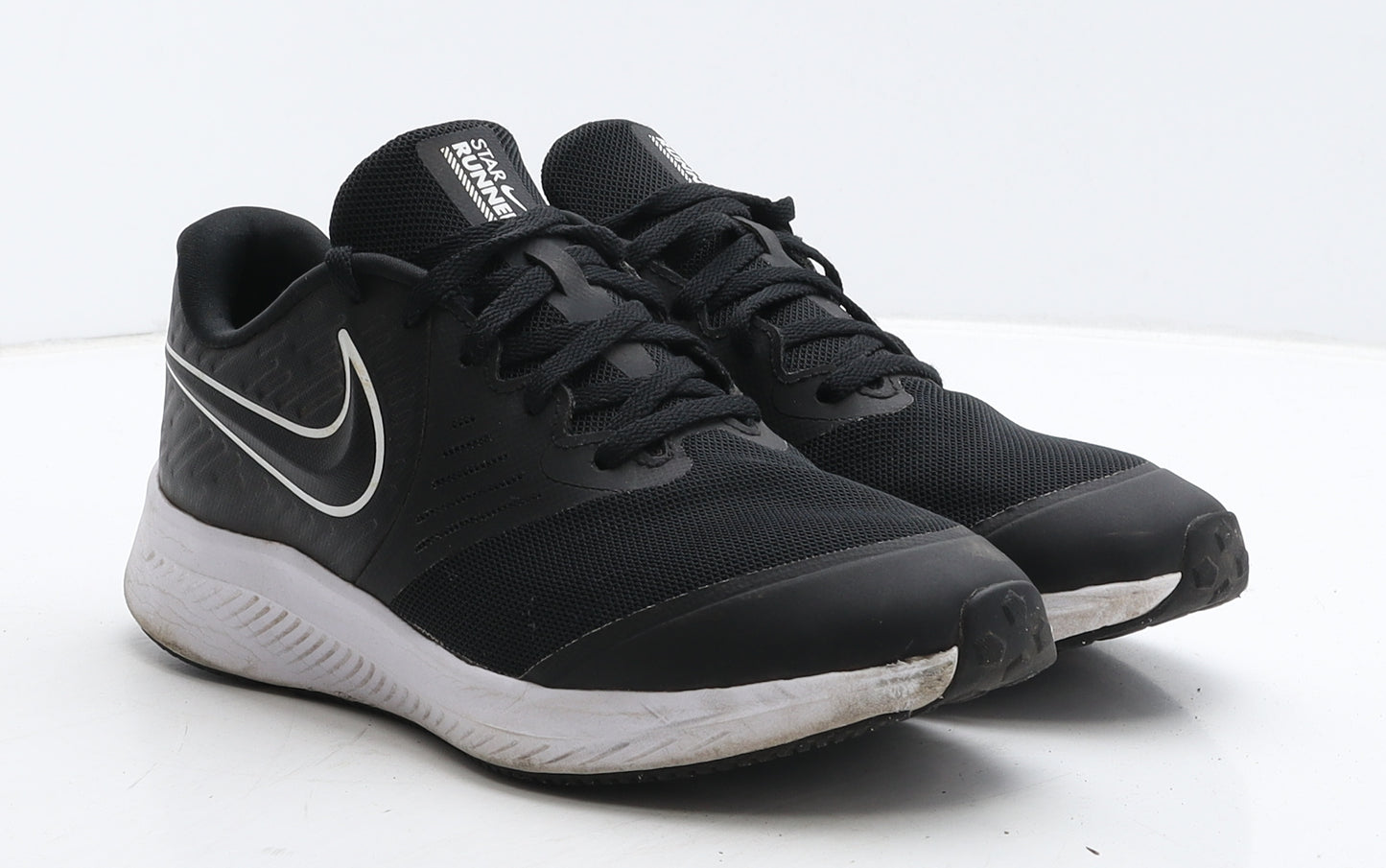 Nike Boys Black Geometric Fabric Trainer UK 5.5 38.5