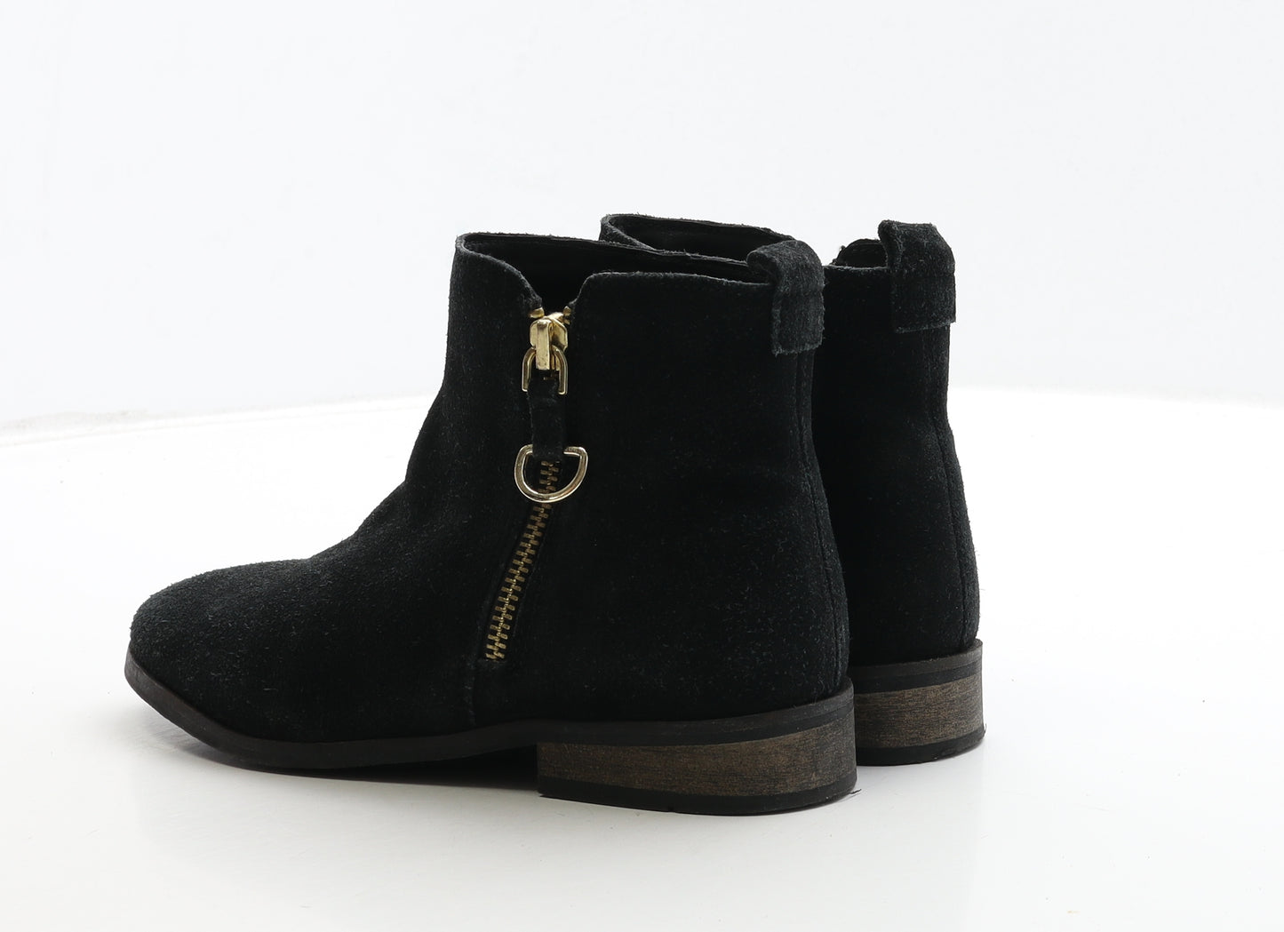 NEXT Womens Black Leather Bootie Boot UK 3 36