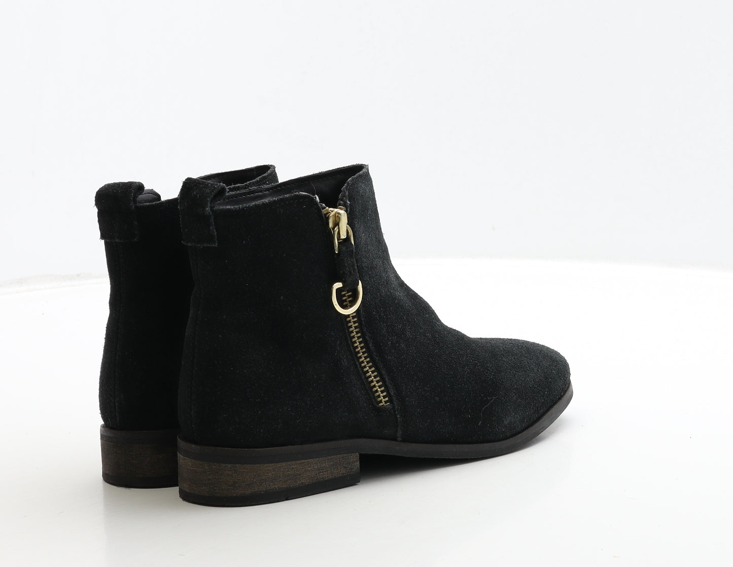 NEXT Womens Black Leather Bootie Boot UK 3 36