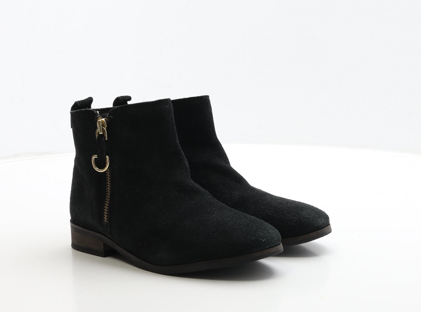 NEXT Womens Black Leather Bootie Boot UK 3 36
