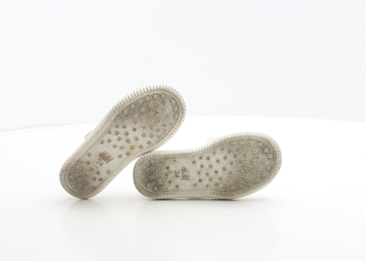 H&M Girls White Geometric Fabric Mary Jane Flat UK 7 24