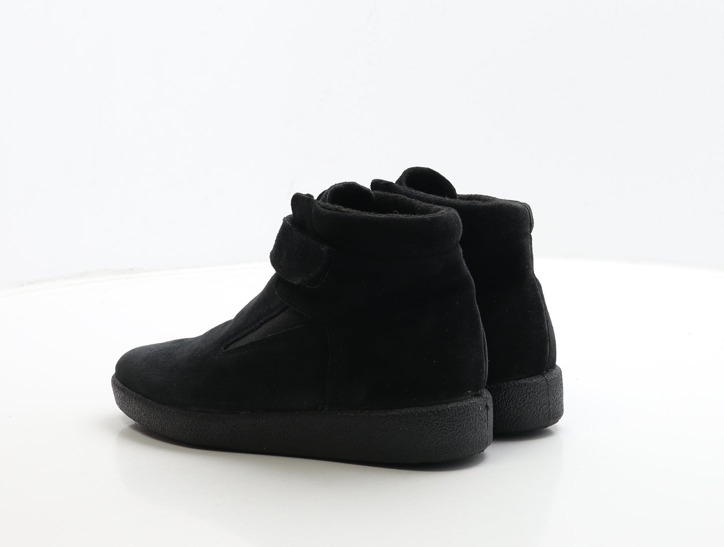 Preworn Womens Black Leather Bootie Boot UK 6 39