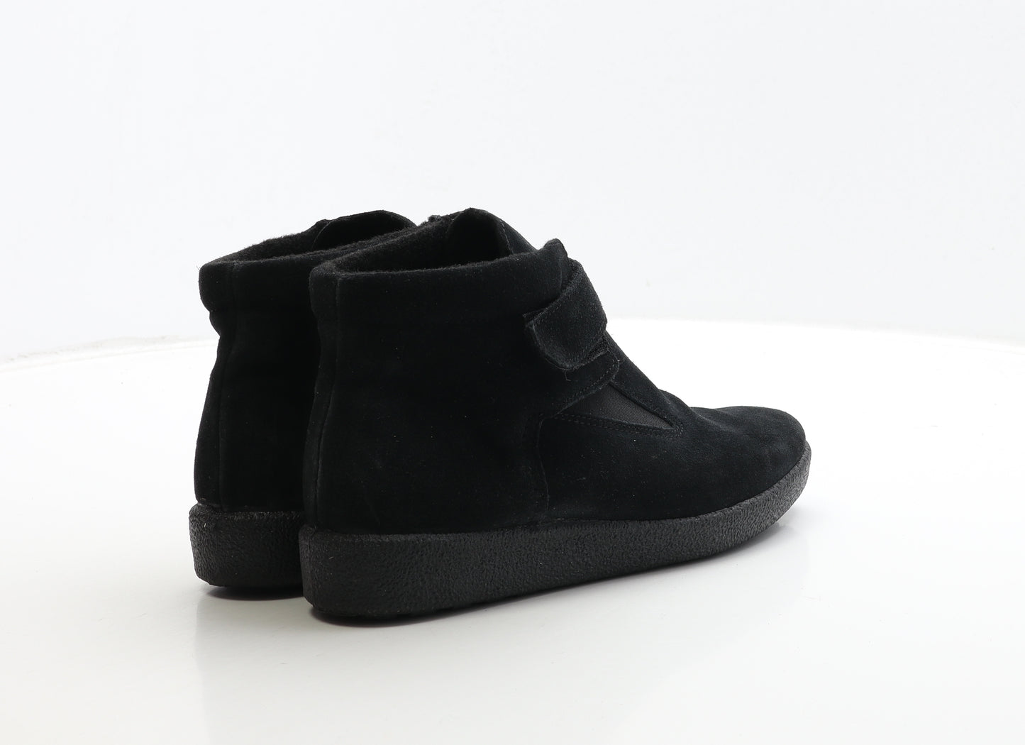 Preworn Womens Black Leather Bootie Boot UK 6 39